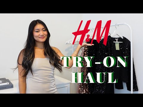 H&M HOLIDAY SEQUIN DRESS TRY ON HAUL
