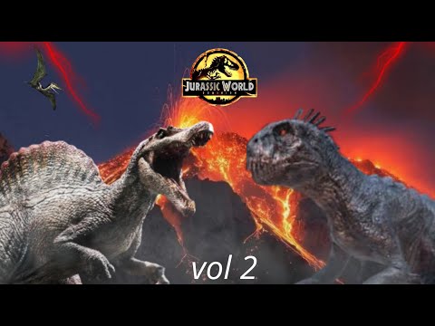 2x SPINOSAURUS VS 2X SCORPIUS REX DINOSAURS BATTLE- JURASSIC WORLD EVOLUTION 2