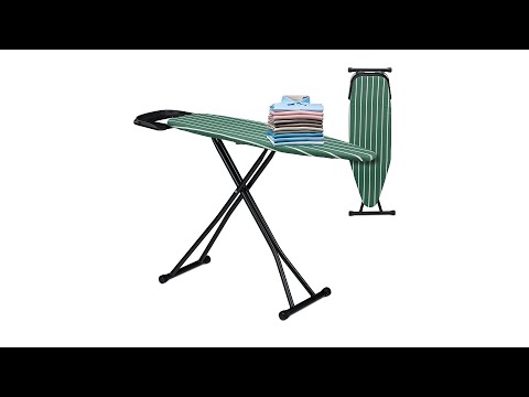 Strijkplank 121 x 39 cm verstelbaar zwart - groen - wit - staal - 145 x 88 x 40 cm