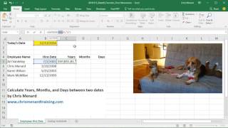 Excel: calculate the number of years, months, and days between two dates by Chris Menard