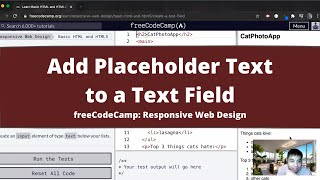 Add Placeholder Text to a Text Field (Basic HTML and HTML5) freeCodeCa