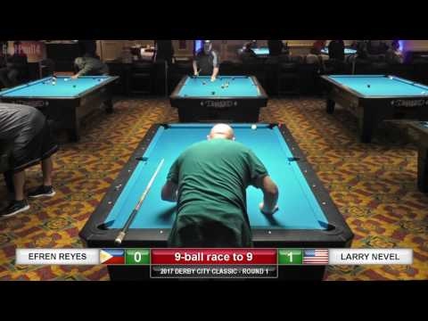 Efren Reyes New 2017 Match !!! v Larry Nevel ᴴᴰ 2017 Derby City Classic 9-ball Round 1