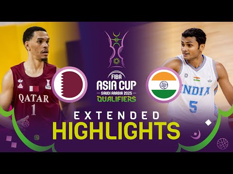 Qatar 🇶🇦 v India 🇮🇳 | Extended Highlights | FIBA Asia Cup 2025 Qualifiers