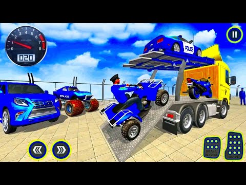 US Police ATV Quad Bike Transport Truck #01🚁✈️ | Gaming 100 M💥💥