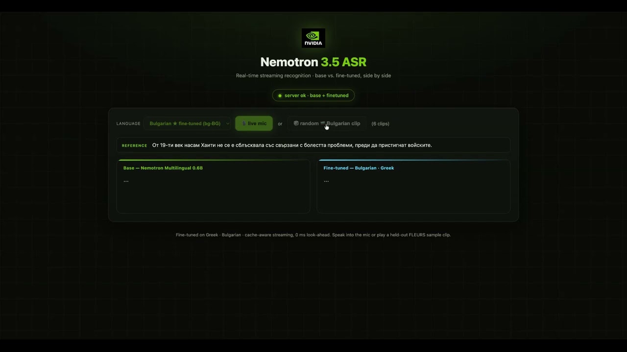 Watch the Nemotron 3.5 ASR Fine-Tuning Walkthrough