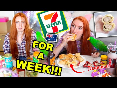 我一週內只吃澳洲 7-Eleven 便利店的食品！！"！2020 年便利店食品挑戰 (I ONLY ATE FOOD FROM 7-ELEVEN AUSTRALIA FOR A WEEK!!! Convenience Store Food Challenge 2020)