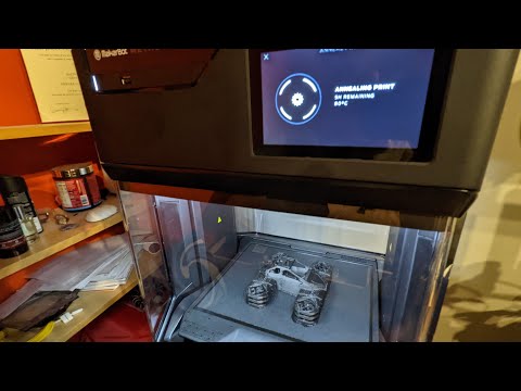 Annealing Nylon (12) Carbon Fiber 3D printed Lorenz Motors dronecar model in $6000 MakerBot printer