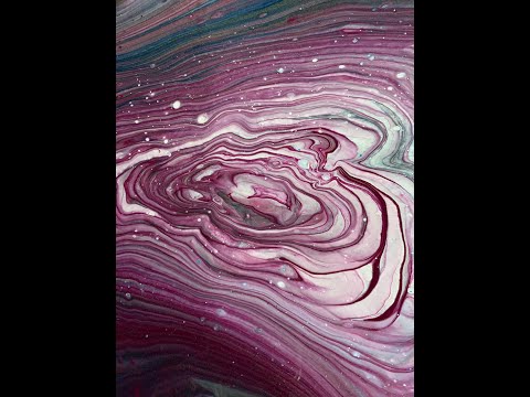 (281) Acrylic dirty cup pour using satin enamel for pearl cells. Happy with results!