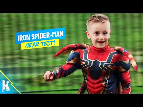 Iron Spider-Man?! Avengers Infinity War Movie Gear Test for Kids!