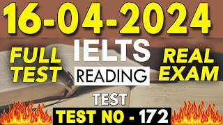 IELTS Reading Test 2024 with Answers | 16.04.2024 | Test No - 172