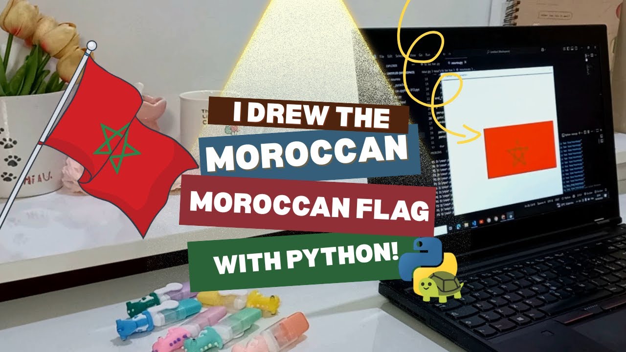 🇲🇦 I Drew the Moroccan Flag in Python! A 10-Year-Old’s First Coding Art Project 🎨🐍