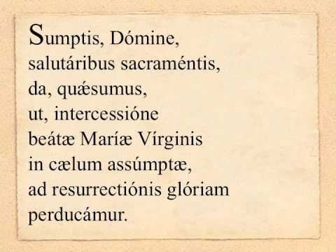 15/08 in die Assumptionis B. Mariæ Virginis - Oratio post communionem
