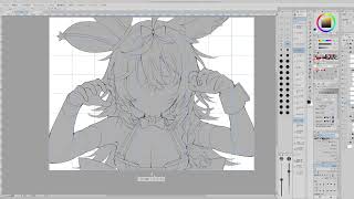尾丸ポルカちゃんの線画するわよ～！