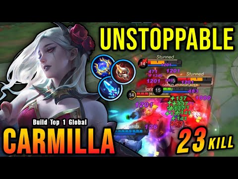 23 Kills!! Unstoppable Carmilla Build (100% IMMORTAL) - Build Top 1 Global Carmilla ~ MLBB