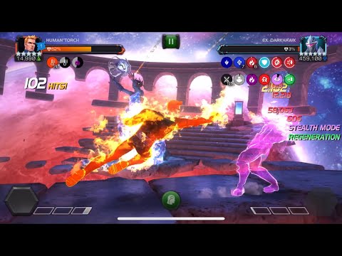 INSANE Abyss of Legends Darkhawk Solo /w Human Torch! - Marvel Contest of Champions