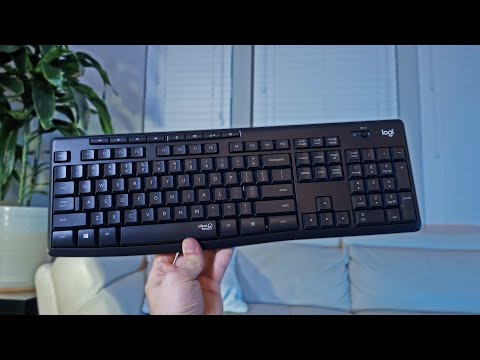 Tyli belaidė Klaviatūra su pele Logitech MK295, DE išdėstymas, Balta video