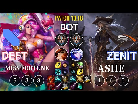 DRX Deft Miss Fortune vs HLE Zenit Ashe Bot - KR Patch 10.18