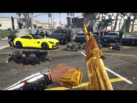 GTA 5 - Franklin's FIRST PERSON Five Star Rampage! (Epic Police Chase)