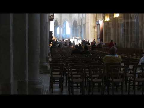 Singing in Basilica of Vezelay, France