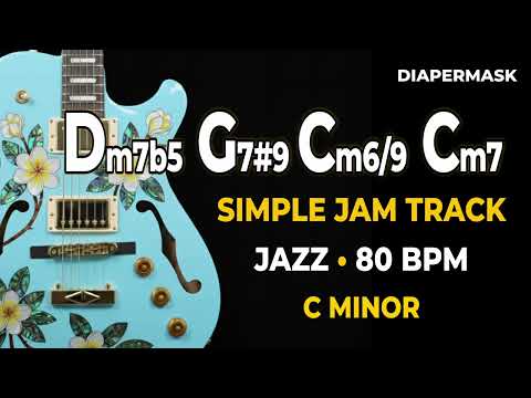 Dm7b5 G7#9 Cm6/9 Cm7 Backing Track | 80 BPM | C Minor Jam Track | JAZZ