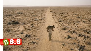 A soldier who has to take a dog to its destination.