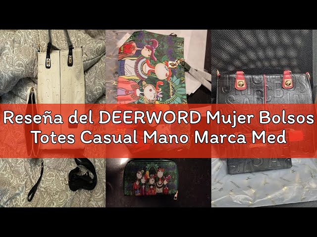 Vídeo relacionado con DEERWORD Mujer Bolsos Totes Casual Mano Marca Mediano Bandolera Antirrobo Hombro Italianos PU Cuero 5706 2 piezas Piszkosfehér
