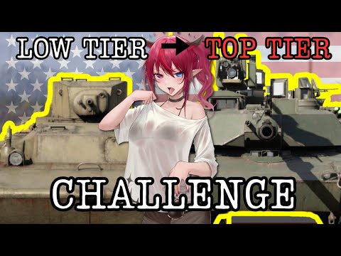 LOW TIER TO TOP TIER CHALLENGE USING AMERICA | War Thunder
