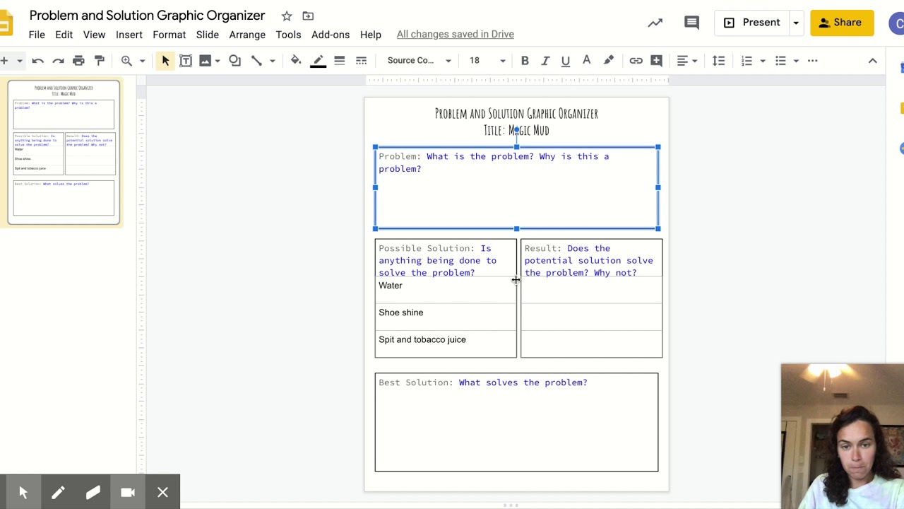 Problem and Solution Graphic Organizer Instructions