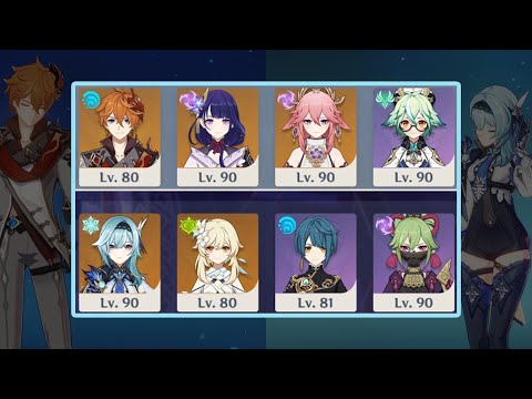 C1 Childe x C2 Raiden x C0 Yae Taser - C0 Eula Hyperbloom | Spiral Abyss 3.2 floor 12 full stars (9)