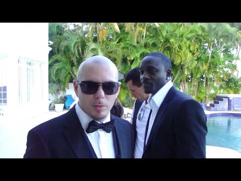 Pitbull, Akon, & Clinton Sparks-Shut It Down video shoot Miami, FL