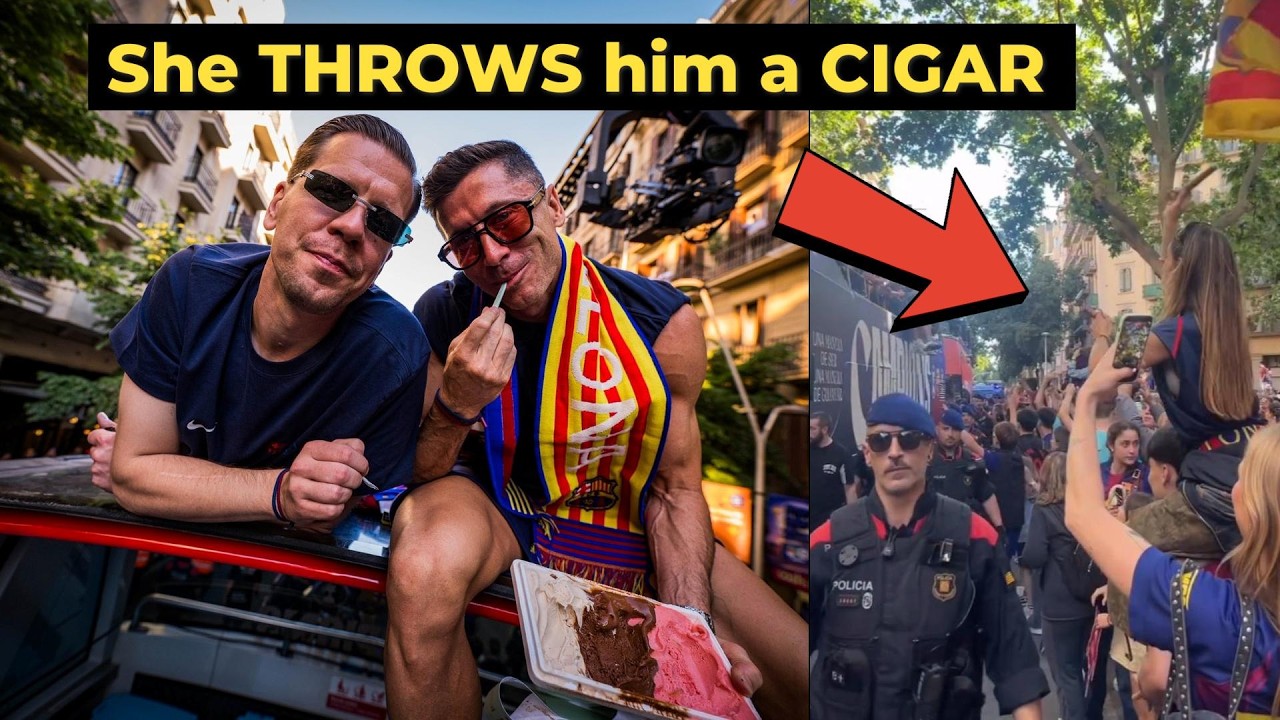 Szczęsny Accepting a Fan’s Cigar and Rocking the Barca's Parade like a boss 😭