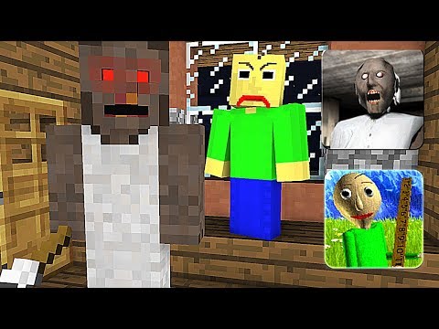 Monster School: GRANNY VS BALDI'S BASICS BOW MASTERS HORROR GAME CHALLENGE - Minecraft Animation