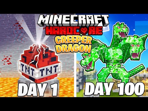 Bronzo - I Survived 100 DAYS as a CREEPER DRAGON in HARDCORE Minecraft!