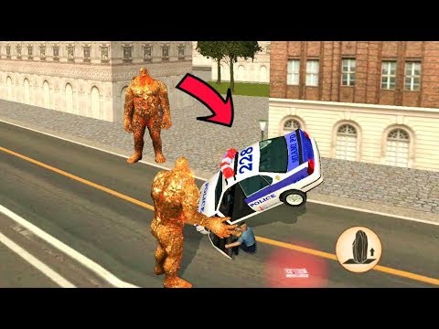 Stone Giant - (Twin Stone Giants) - Stone Giant Destroy Police Car || STOP Car Destorey ! [HD]