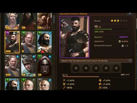 Retire guardian for XP - Sparta War of Empires