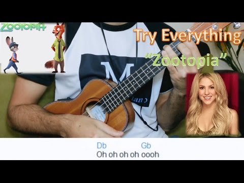 How to Play " Try Everything" ukulele Tutorial / Shakira / Zootopia / MoroMusicPiano