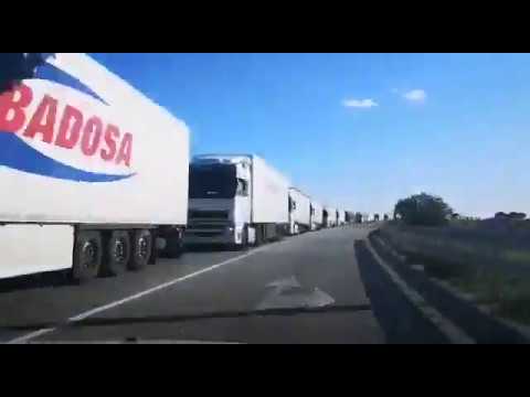 Catalan Tsunami blocks the N-II national road between sPain and France.