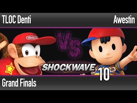 Shockwave 10 Smash Wii U - TLOC Denti (Diddy, Sheik) vs Awestin (Ness) - Grand Finals