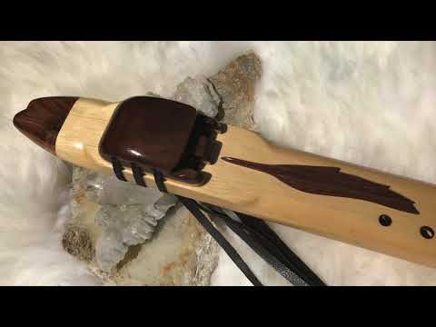 Native American Drone Flute Key of Low D 7 hole 440Hz - of Alaskan Yellow Cedar and Walnut accents