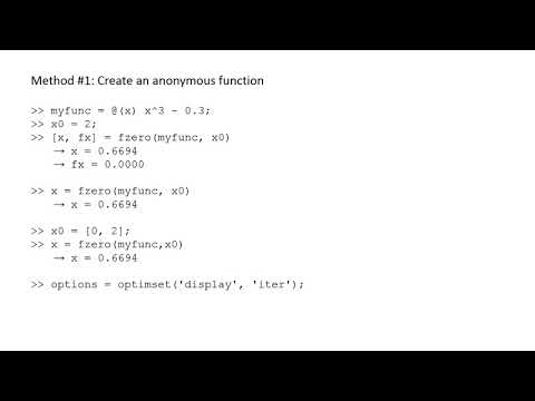 Numerical Modeling Topic 2 6 Solving One Nonlinear Equation Using Matlab S Fzero Function
