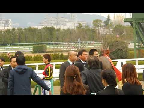 競馬2017阪神ジュベナイルフィリーズ/石橋騎手とラッキーライラックの口取り式の様子(2017.12.10)