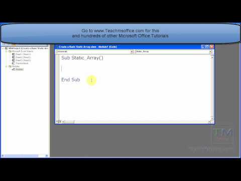 Create a Static Array Variable in VBA and Macros in Excel