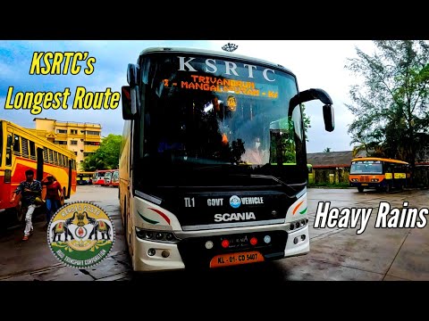 KSRTC'S LONGEST BUS ROUTE😍 | KOLLUR TO THIRUVANANTHAPURAM FULL BUS JOURNEY |  KSRTC GARUDA MAHARAJA🚌