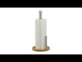Runder Küchenrollenhalter mit Abrollstop Braun - Silber - Bambus - Metall - 16 x 35 x 16 cm