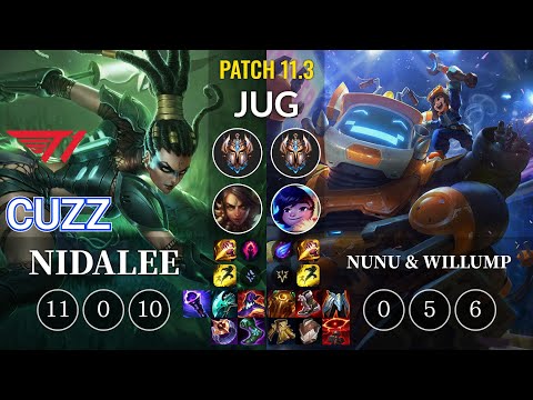 T1 Cuzz Nidalee vs Nunu & Willump Jungle - KR Patch 11.3