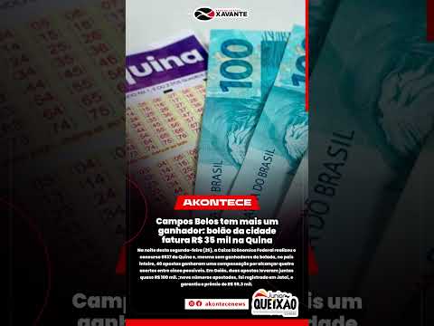 Campos Belos tem mais um ganhador: bolão da cidade fatura R$ 35 mil na Quina