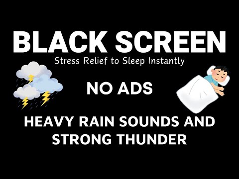 Rain And Storm Sounds ｜ Black Screen ~ Help With Stress And Sleep Well.
