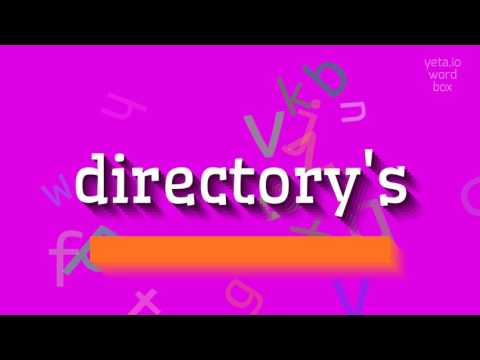 DIRECTORY'S - HOW TO PRONOUNCE IT? #directory's