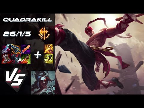 JUNGLE Lee Sin vs Kayn [QUADRAKILL] - NA Grandmaster Patch 25.24