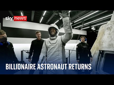 Billionaire astronaut and crew return to Earth after first private spacewalk